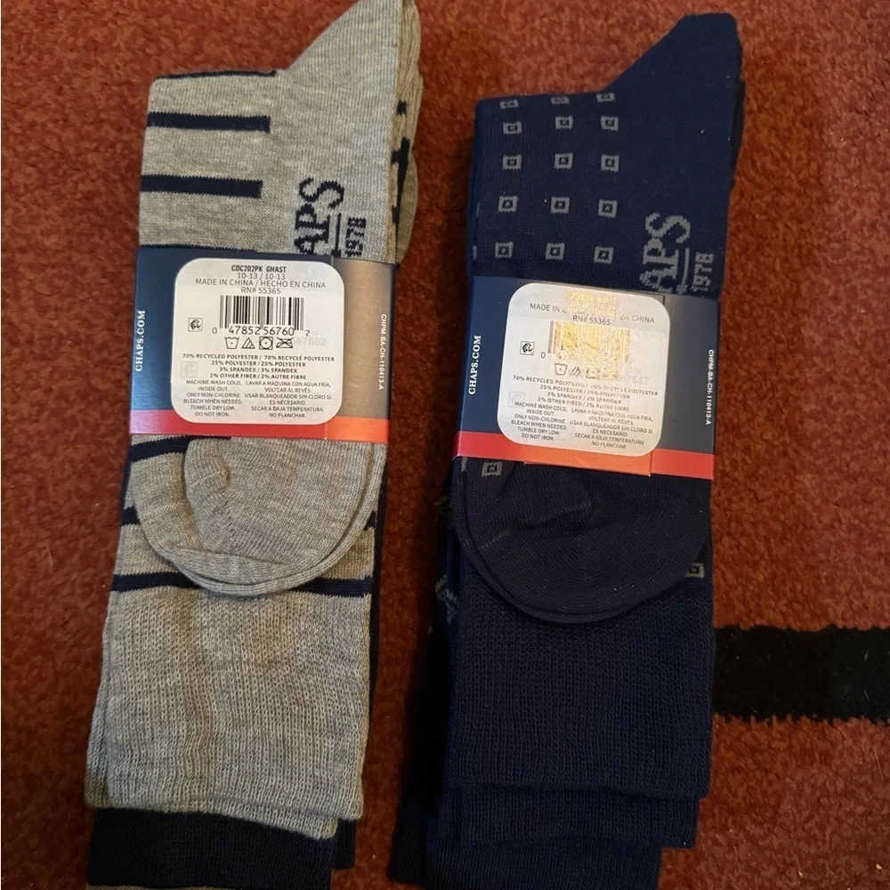 Chaps Classic Dress Dot Crew Socks &  Chaps Classic Dress Diamond, 3Pk Each